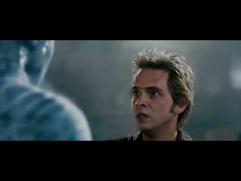 Cena do Filme X-Men o confronto do Homem que expele Fogo vs Homem de Gelo Legenda Brasil