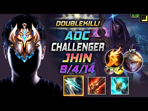 Challenger Jhin ADC vs Ezreal - 챌린저 원딜 진 템트리 룬 고연포 기발 ジン Джин 戏命师 燼 - LOL KR 11.13