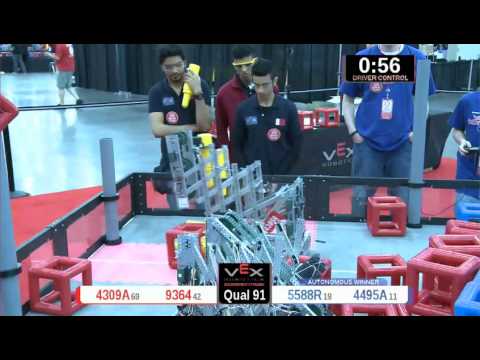 2015 VRC Engr Q91 - 4309A 9364 vs 5588R 4495A - 21 to 59 - VEX Worlds 2015 - Engineering Division
