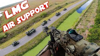Airsoft &quot;Little Bird&quot; Helicopter Mission - PolarStar LMG Air Support !