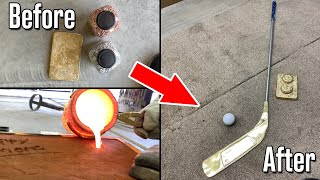 Casting Happy Gilmore's GOLDEN Golf Putter - Hockey/Golf Crossover Melt - Bronze Metal Casting