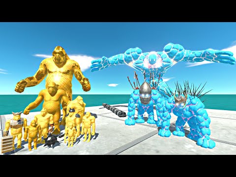 Honey Mutant Primates Rescues Ice Lava Golem Evolution and Fight - Animal Revolt Battle Simulator