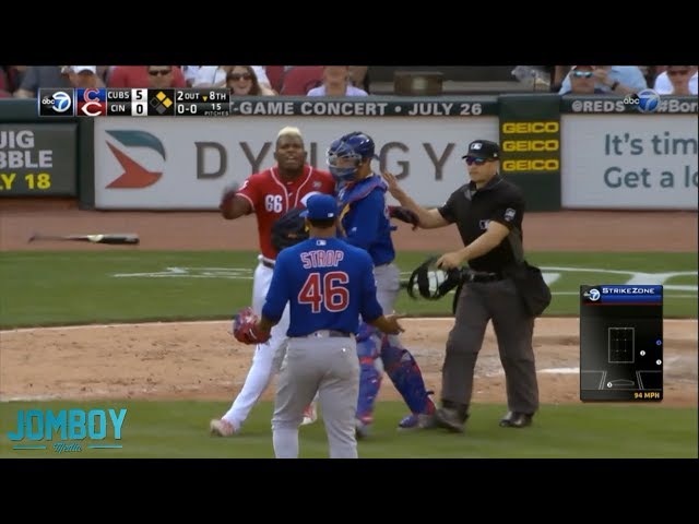 Puig goes after Strop after getting hit by a pitch, a breakdown