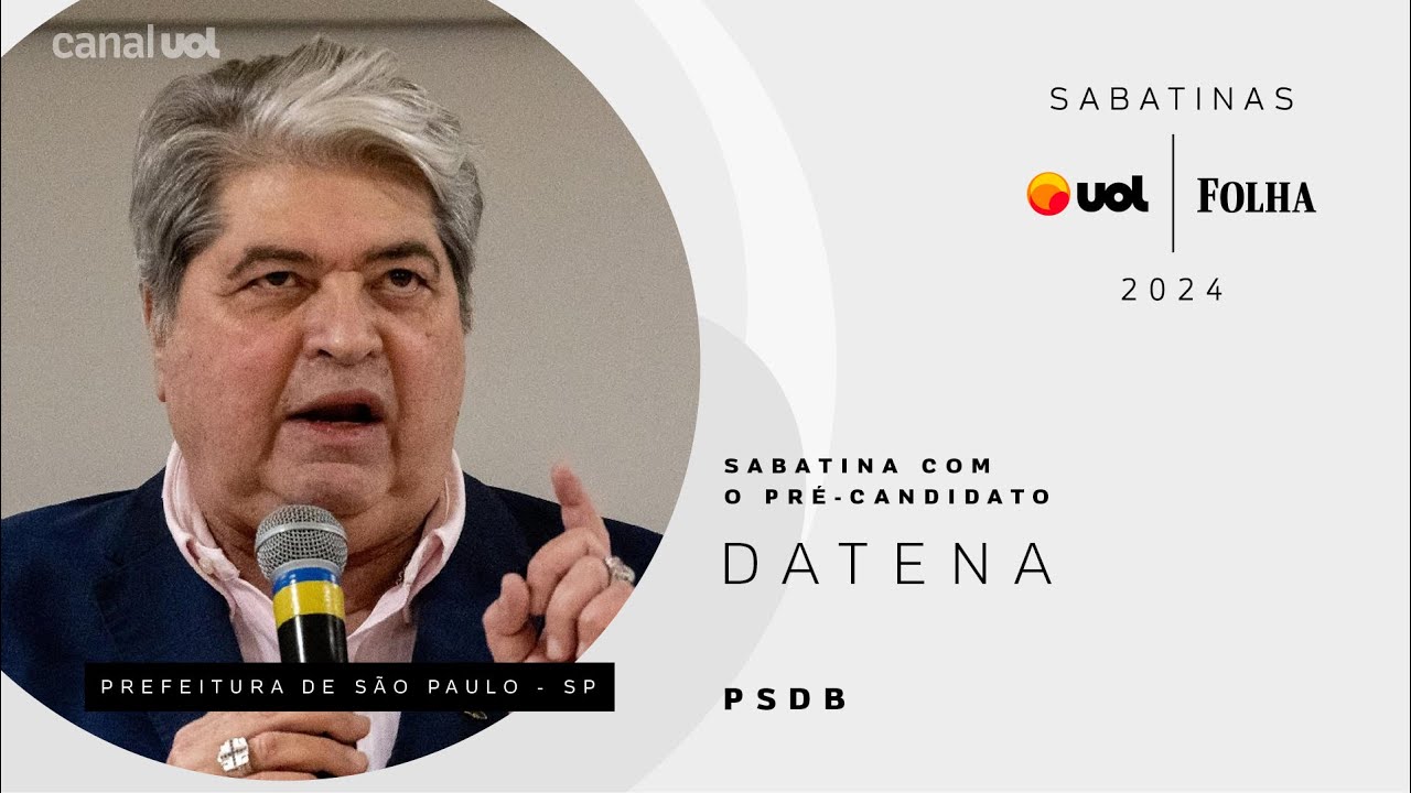 José Luiz Datena, pré-candidato do PSDB à Prefeitura de São Paulo, ao vivo na Sabatina UOL/Folha