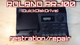 Video thumbnail for ROLAND PR-100(QuickDisk) 修理 クイックディスク ドライブ　ベルト修復  0001 by maru's 工房