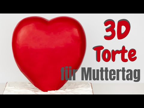 3D ♥️ Torte für Muttertag | Muttertagstorte | Herztorte