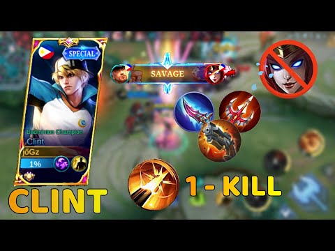 THE KING IS BACK - CLINT NO MERCY GAMEPLAY + 1 SHOT BUILD SAVAGE!! ~ MLBB