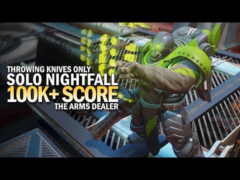 Solo 100,000+ Score Nightfall - The Arms Dealer (Throwing Knives Only) [Destiny 2 Forsaken]