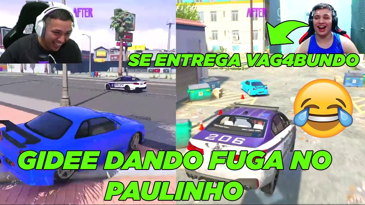 GIDEE MSD DANDO FUGA NO PAULINHO O LOKO! PAULINHO O LOKO NOVO POLICIAL DO AFTER CITY! GTA RP CLIPS