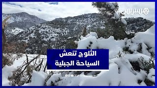 إقبال كبير للزوار على منطقة أيت ويرة بإقليم بني ملال  للاستمتاع بالثلوج الاستثنائية thumbnail