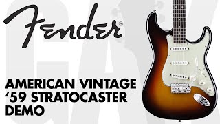 Video thumbnail for Fender - American Vintage '59 Stratocaster Demo at GAK by GAK