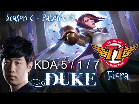 SKT T1 Duke FIORA Top vs IRELIA - Patch 6.12 KR Ranked | League of Legends