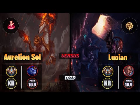Challenger AURELION SOL [Electrocute] (Mid) VS  LUCIAN - Challenger KR Patch 10.9