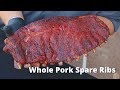 Smoked Spare Ribs Recipe - Whole Pork Spare Ribs on Ole Hickory Smoker