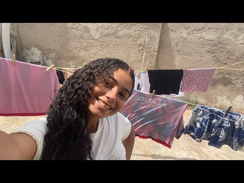 VLOG LAVANDO ROUPA E ESTENDENDO ￼