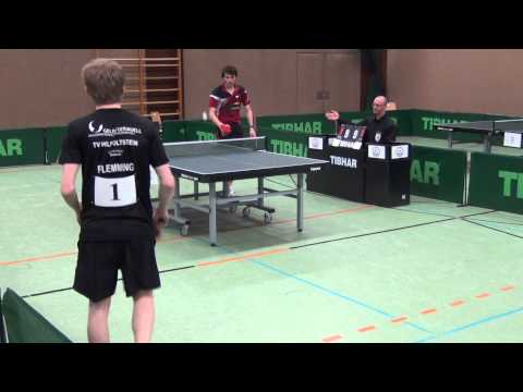TTBayer Meisterschaften2014AlexanderFlemming Dtsch Meister 2013 Doppel vs Uwe Liebchen 3