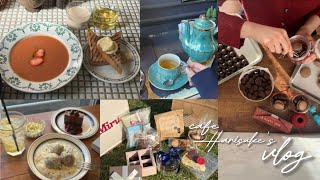 【Tokyo cafe vlog☕️】1人カフェ巡り//高円寺//読書Day.//バレンタイン交換会//バレンタインvlog