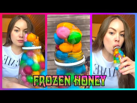 🌈🍀 Satisfying Frozen Honey 🍯💛💚💝 Frozen Honey Jelly Recipe Tiktok Compilation #42