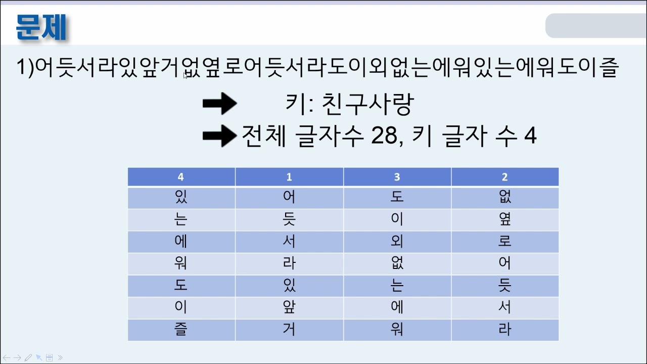 4학년 수학 - 암호 속에서 찾아내는 수학 원리 3차시