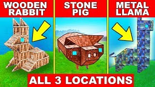 &quot;VISIT A WOODEN RABBIT A STONE PIG and A METAL LLAMA&quot; - ALL 3 LOCATIONS WEEK 6 CHALLENGES FORTNITE
