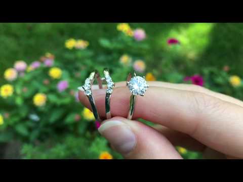 0.2 Ct. Three Stone Chevron Style Ring Guard - TwoBirch TB-GUARD-0173-WG-D