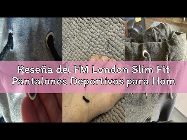 Vídeo relacionado con FM London Slim Fit Pantalones Deportivos para Hombre, Gris, M