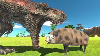 T-Rex attack on Animals - Animal Revolt Battle Simulator
