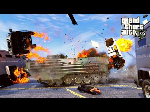 GTA V Crazy Unsinkable APC Tank Crashes Compilation Destruction Gta 5 Car Crashes 503