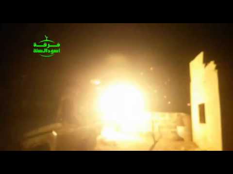 استهداف فرع المخابرات الجوية من قبل فرقة أسود السنة برشاش 14.5 في درعا المحطة