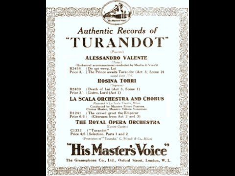 Alessandro Valente - Non piangere, Liù (HMV, 1927)