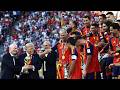 Trump Presents Spain With FIFA World Cup Trophy Congratulates Infantino Champion On Great Event