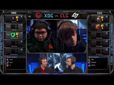 XDG vs CLG | 2014 NA LCS Spring split S4 W3D2 G1 | XD.GG vs CLG full game HD | CLG vs XDG