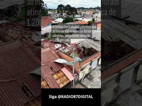 Drone revela cenário de destruição após tornado em São José dos Pinhais (PR)