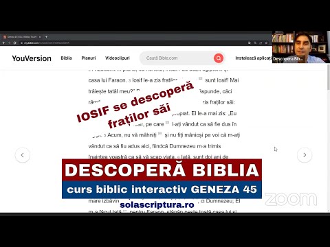 Descoperă Biblia - curs biblic interactiv GENEZA 45 Iosif se descoperă fraților săi