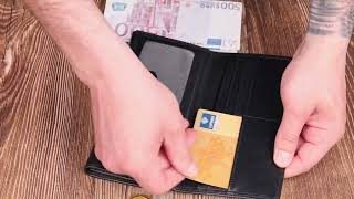 Портмоне унісекс з натуральної гладкої шкіри Canpellini 21855 чорне