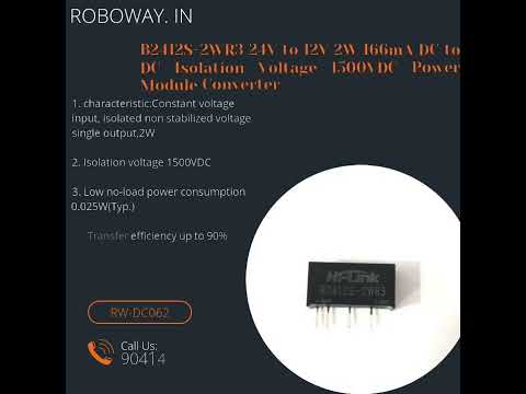 B2412S-2WR3 24V to 12V 2W 166mA DC to DC Isolation Voltage 1500VDC Power Module Converter