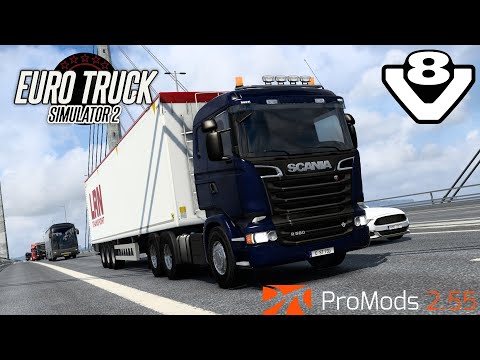 WIP 5/6-series V8 stock sound | ETS2 1.40 | ProMods 2.55 | SCANIA R580 V8 | Odense - Växjö