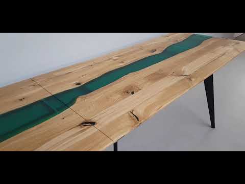 Stół Loft rozkładany z kanionem żywicznym Dagger