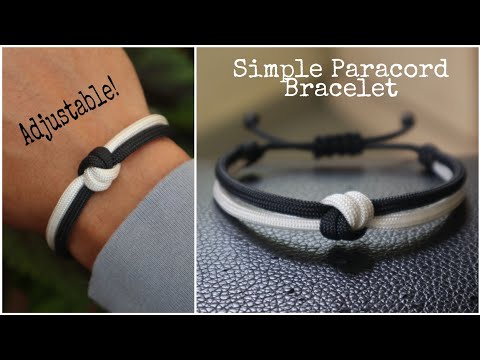 HOW TO MAKE SIMPLE HANDMADE PARACORD BRACELET, ADJUSTABLE! PARACORD BRACELET TUTORIAL.