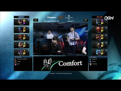 JAG vs SSB Game 2 Highlights - JIN AIR GREEN WINGS vs SBENU SONICBOOM - W11 LCK Champions KR Summer