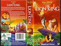 The Lion King VHS 1995 Opening Closing