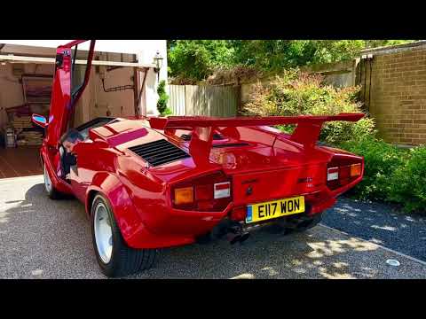 Thumbnail for Countach startup. Loud, sounds like an aero V12 by Ferrari P, Lamborghini, Ferrari, Supercar, Porsche, Lamborghini Countach, Car