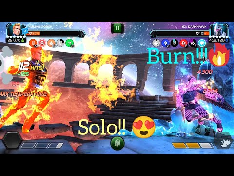 Abyss Darkhawk vs Human Torch Solo!! 😍 Rank4 Torch!!🥰