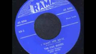 FIVE BUDDS - I GUESS IT&#39;S ALL OVER NOW / I WANT HER BACK - RAMA 2 - 1953