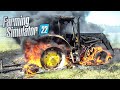 Tractor caught fire while working due to fuel leak | Farming Simulator 22