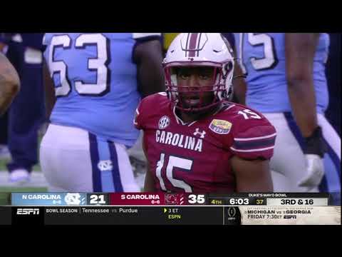2021 Dukes Mayo Bowl USC vs UNC - Aaron Sterling Pass Deflection