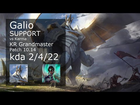 Galio Support & Jinx vs Karma & Aphelios - KR Grandmaster 2/4/22 Patch 10.14 // [롤] 갈리오 vs 카르마 서폿