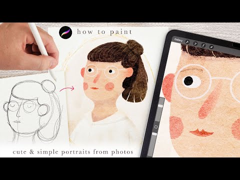 Paint cute portraits from photos ☺️ procreate tutorial & Procreate for beginners