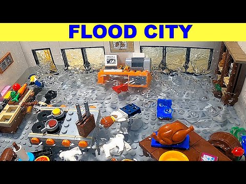 LEGO FLOOD CITY - Full ACTION Disaster - DAM Collapse - ep 55