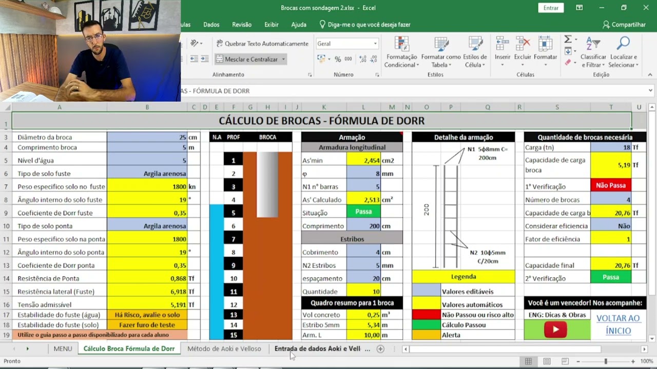 Cálculo de brocas sem "SONDAGEM" e cuidados